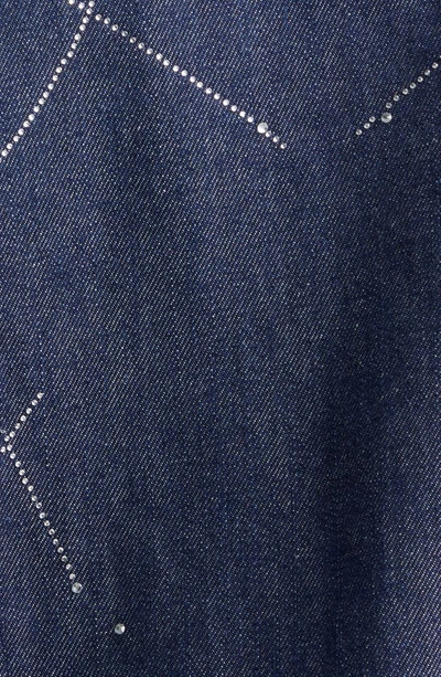 Shop House Of Aama Anansi Web Detail Denim Jacket In Blue