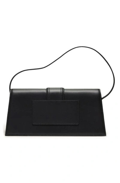 Shop Jacquemus Long Le Bambino Leather Shoulder Bag In Black