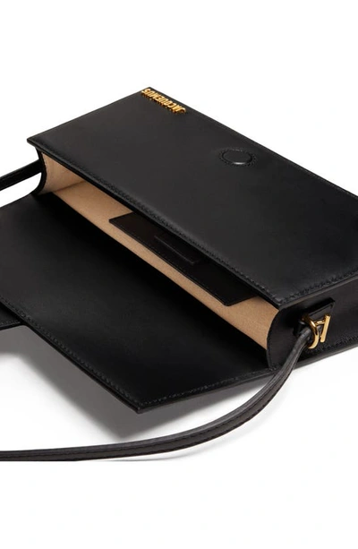Jacquemus Long Le Bambino Leather Shoulder Bag In Black