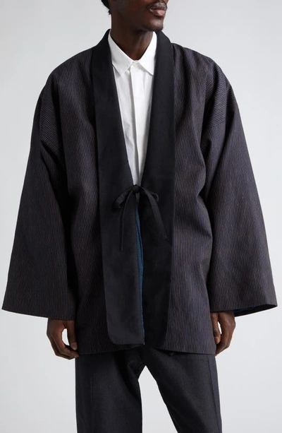 Shop Visvim Kiyari Santome Wool Blend Jacket In Navy