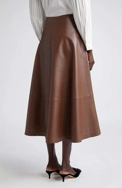 Shop Altuzarra Varda Lambskin Leather Skirt In Mustang