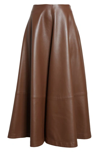 Shop Altuzarra Varda Lambskin Leather Skirt In Mustang