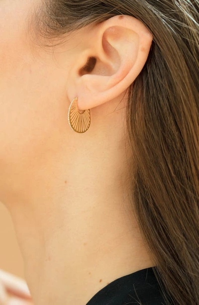 L'atelier Nawbar Flat Ray Diamond Hoop Earrings In 18ky Gold