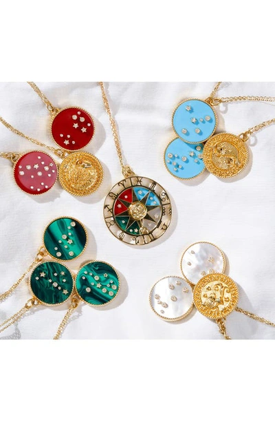 L'atelier Nawbar Yellow Gold Zodiac Wheel Necklace With Stones In Yellow Gold Multi