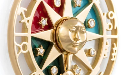 L'atelier Nawbar Yellow Gold Zodiac Wheel Necklace With Stones In Yellow Gold Multi
