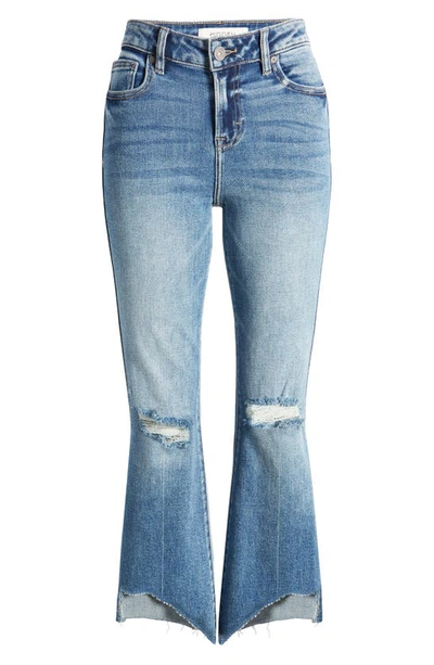 Hidden Jeans Happi Ripped Step Hem Crop Flare Jeans In Vintage