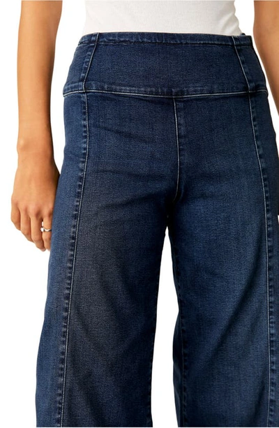 Shop Free People Spotlight Wide Leg Jeans In Dark Indigo