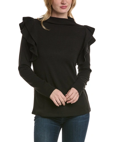 Shop Luxe Always Ruffle Sweater In Black