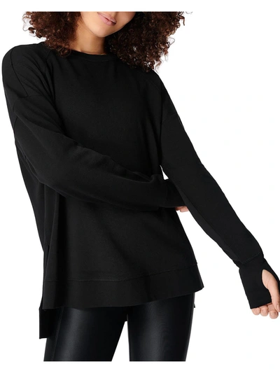 Shop Sweaty Betty Simhasana Womens Crewneck Raglan Sleeve Sweatshirt In Black