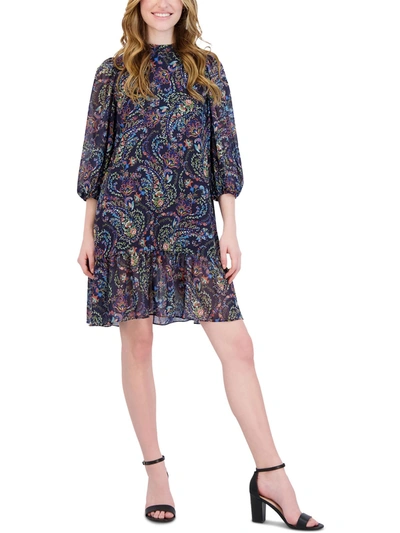 Shop Julia Jordan Womens Drop Waist Puff Sleeve Shift Dress In Multi