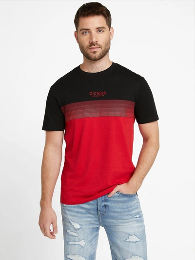 Shop Guess Factory Rami Color-blocked Tee In Red