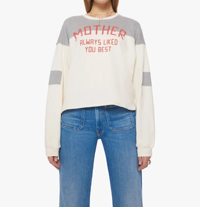 Shop Mother Champ Pull Over  Always Liked You Best Sweatshirt In Chalk/heather Grey In Multi