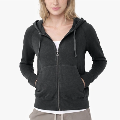 Shop James Perse Vintage French Terry Zip Hoodie In Carbon Pigment In Multi