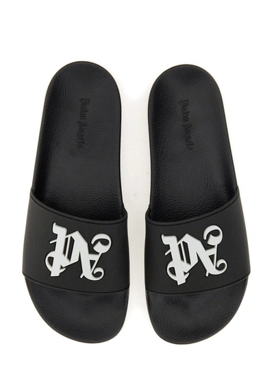 Shop Palm Angels Slide Sandal In Black