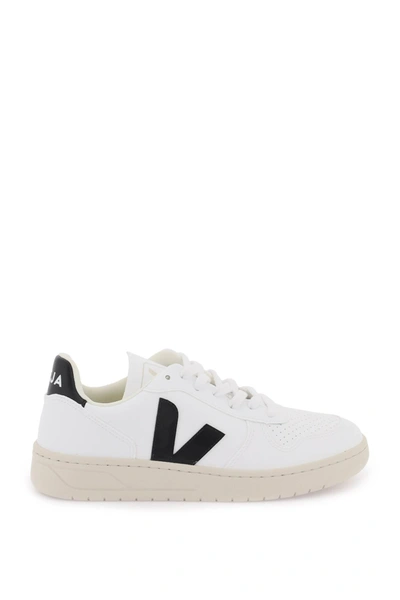 Shop Veja V 10 Leather Sneakers In White, Black