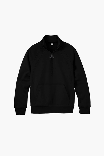 Shop Akings Peace Quarter Zip Sweatshirt In Black