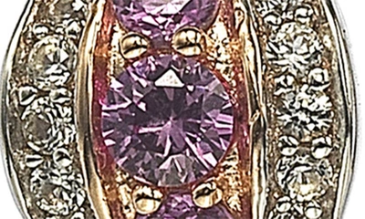 Shop Suzy Levian Pavé Sapphire & Diamond Wavy Huggie Hoop Earrings In Pink