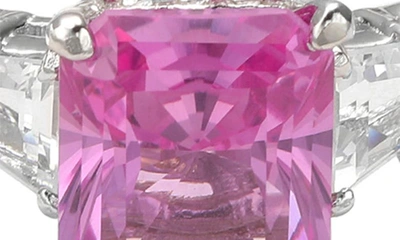 Shop Suzy Levian Sapphire & Diamond Ring In Pink