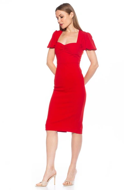 Shop Alexia Admor Micaela Sweetheart Neck Sheath Dress In Red