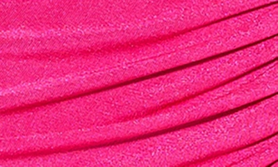 Alexia Admor Fern V-neck Drape Slit Dress In Hot Pink