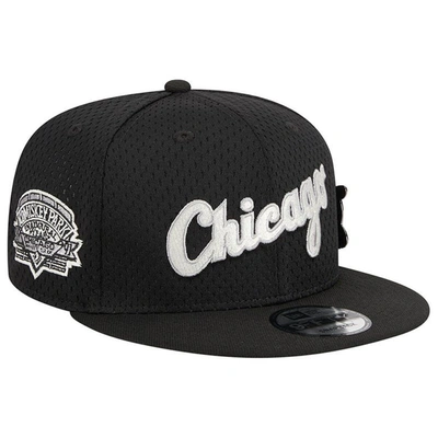 Shop New Era Black Chicago White Sox Post Up Pin 9fifty Snapback Hat