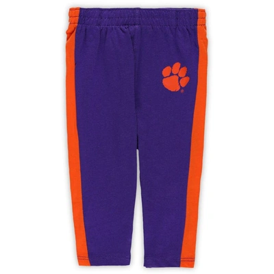 Shop Outerstuff Newborn & Infant Orange/purple Clemson Tigers Little Kicker Long Sleeve Bodysuit & Sweatpants Set