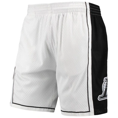 Shop Mitchell & Ness Los Angeles Lakers Hardwood Classics White Out Swingman Shorts