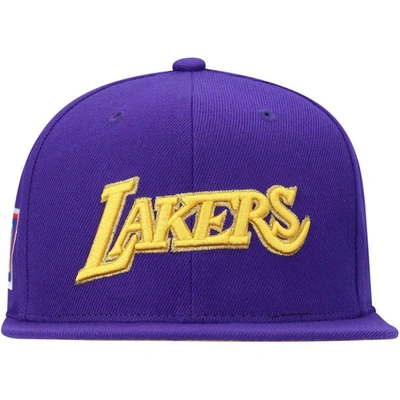 Shop Mitchell & Ness Purple Los Angeles Lakers 50th Anniversary Snapback Hat