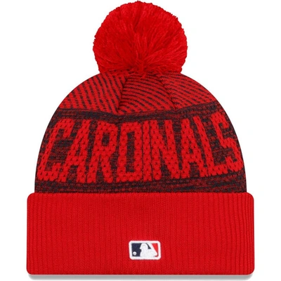 Shop New Era Red St. Louis Cardinals Authentic Collection Sport Cuffed Knit Hat With Pom