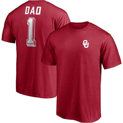 Shop Fanatics Branded Crimson Oklahoma Sooners Team #1 Dad T-shirt