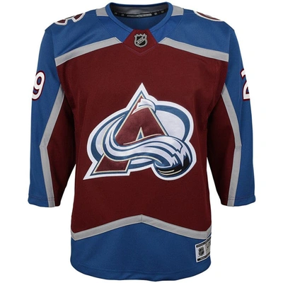 Shop Outerstuff Youth Nathan Mackinnon Burgundy Colorado Avalanche Premier Player Jersey