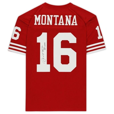 Shop Fanatics Authentic Joe Montana San Francisco 49ers Autographed Mitchell & Ness Red Authentic Jersey With ''hof 2000'' I