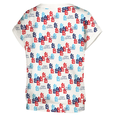 Shop Lusso White St. Louis Cardinals Madge Dolman Tri-blend T-shirt
