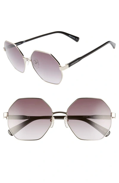 Shop Longchamp Le Pliage 57mm Gradient Octagonal Sunglasses In Light Gold