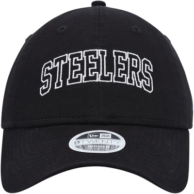 Shop New Era Black Pittsburgh Steelers Collegiate 9twenty Adjustable Hat