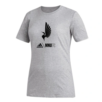 Shop Adidas Originals Adidas Heather Gray Minnesota United Fc Aeroready Club Icon T-shirt