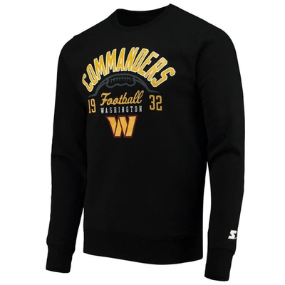 Shop Starter Black Washington Commanders Pullover Sweatshirt