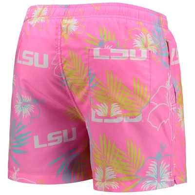 Shop Foco Pink Lsu Tigers Neon Floral Swim Trunks