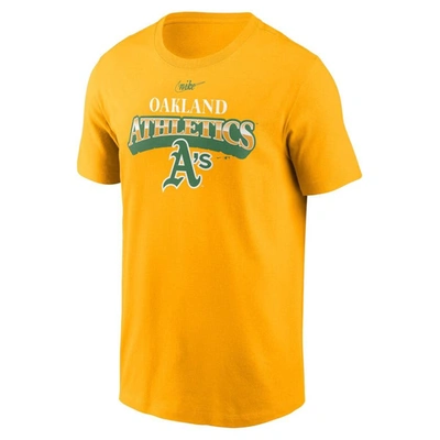 Shop Nike Gold Oakland Athletics Cooperstown Collection Rewind Arch T-shirt