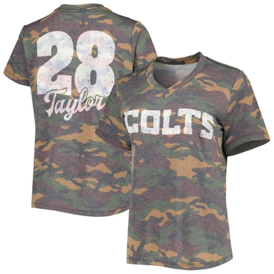 Shop Industry Rag Majestic Threads Jonathan Taylor Camo Indianapolis Colts Name & Number V-neck Tri-blend T-shirt