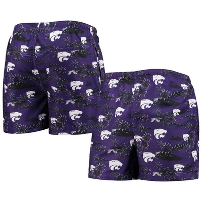 Foco Purple Kansas State Wildcats Island Palm Swim Trunks In Purple