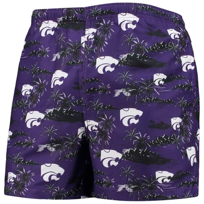 Foco Purple Kansas State Wildcats Island Palm Swim Trunks In Purple