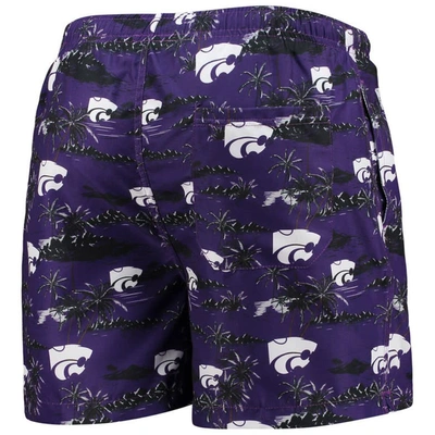 Foco Purple Kansas State Wildcats Island Palm Swim Trunks In Purple