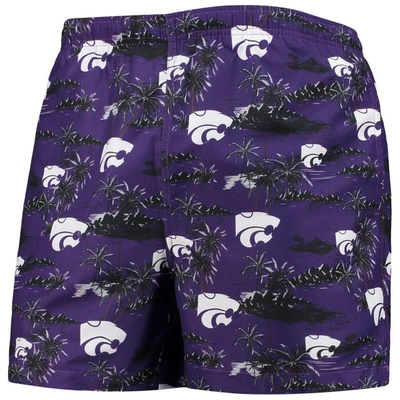 Foco Purple Kansas State Wildcats Island Palm Swim Trunks In Purple