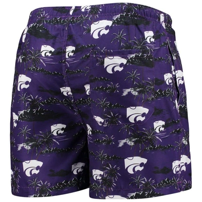 Foco Purple Kansas State Wildcats Island Palm Swim Trunks In Purple