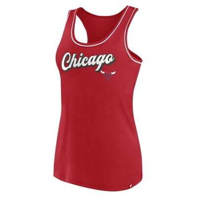 Shop Fanatics Branded Red Chicago Bulls Wordmark Logo Racerback Tank Top