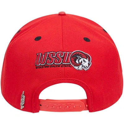 Shop Pro Standard Red Winston Salem Rams Evergreen Mascot Snapback Hat