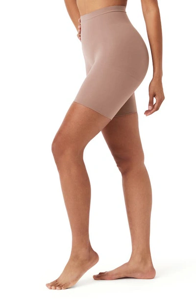 Shop Spanx Everyday Shaping Shorts In Cafe Au Lait