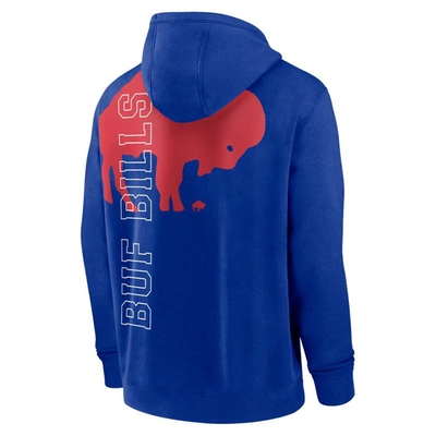 Shop Nike Royal Buffalo Bills Throwback Layered Logo Statement Pullover Hoodie