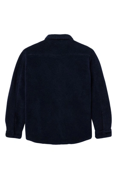 Shop One Of These Days X Woolrich Western Faux Shearling Button-up Shirt In Navy